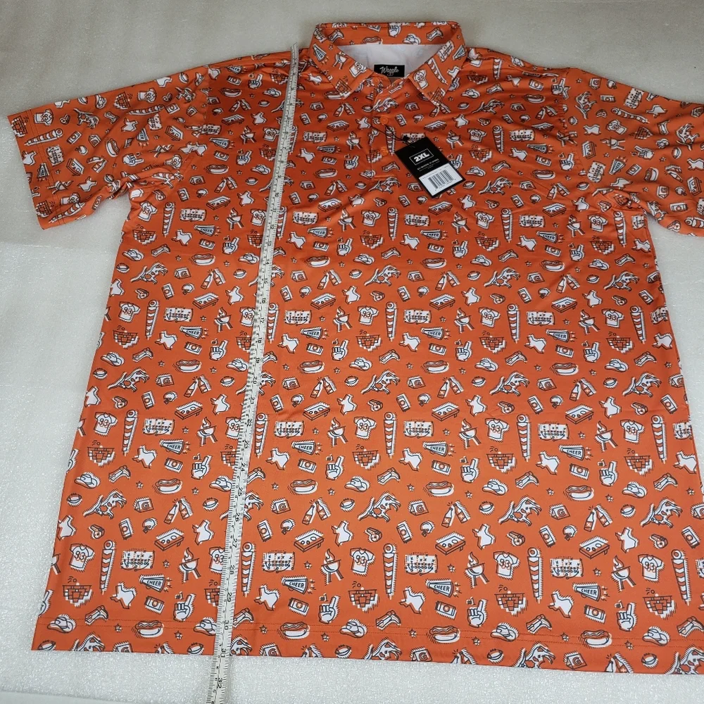 NWT Waggle Men's 2XL Texas Game Day Football Golf Party Tailgate Polo Shirt Rare - Picture 9 of 11